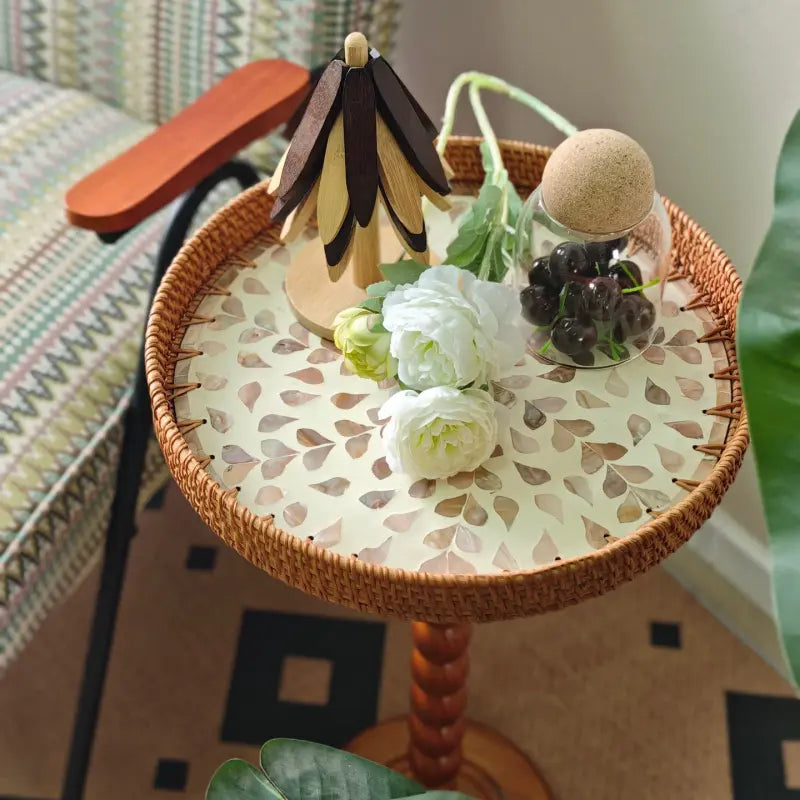 Bohemian Rattan Side Table