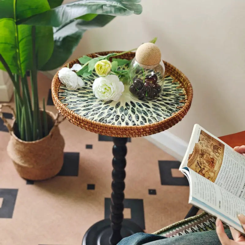 Bohemian Rattan Side Table