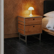 Bauhaus Stainless Steel Two-Drawer Bedside Cabinet
