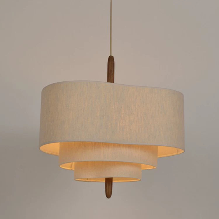 Wabi-Sabi Fabric & Iron Pendant Light-GQ12