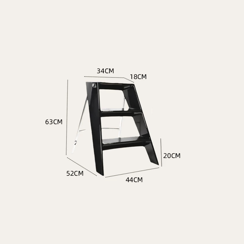 3-Step Household Ladder with Non-Slip Steps