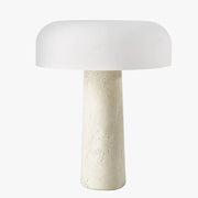 Nordic Travertine & Glass Mushroom Table Lamp-GQ18