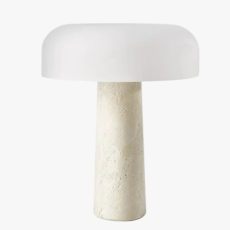 Nordic Travertine & Glass Mushroom Table Lamp-GQ18