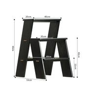 Wooden Two-Tier Step Stool and Side Table