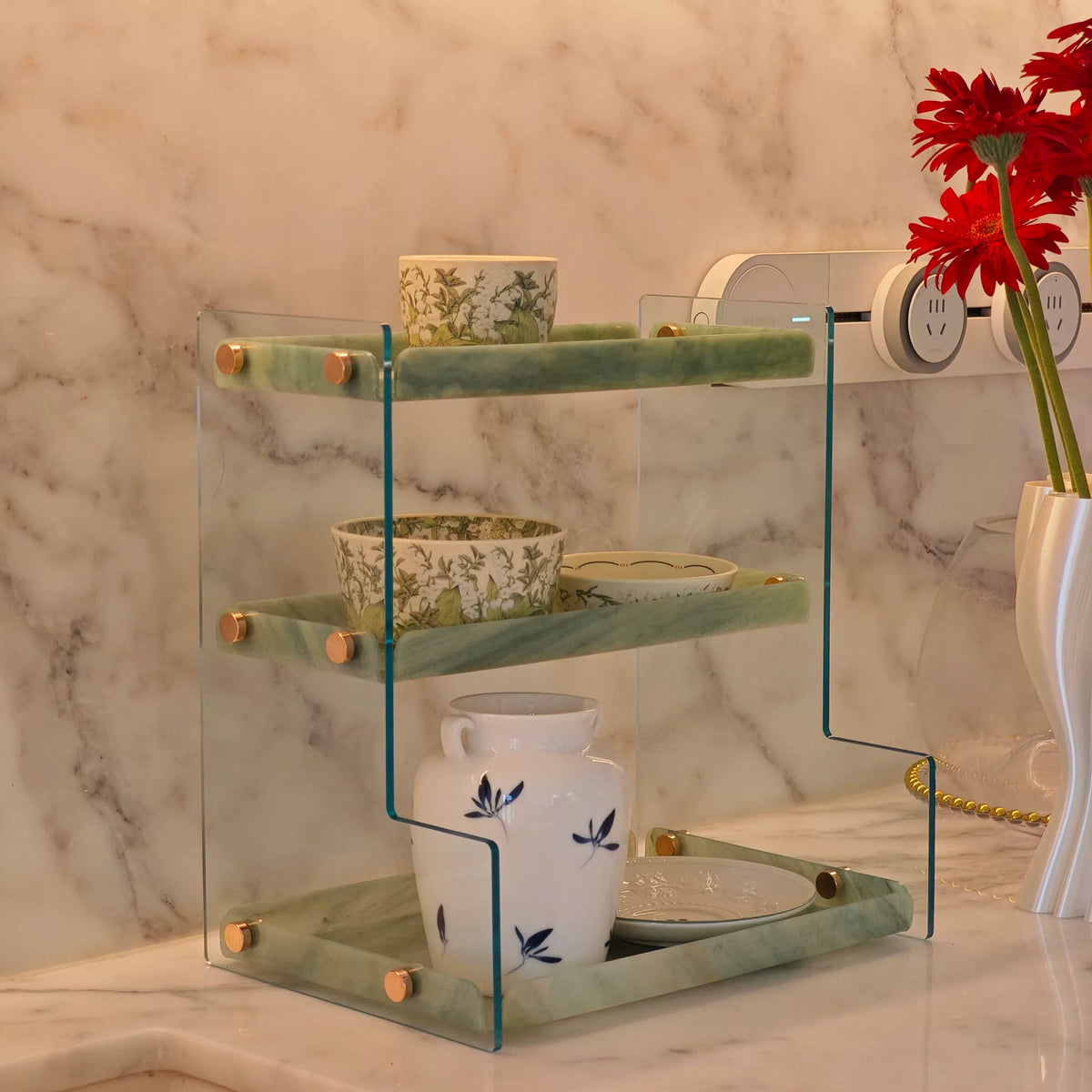 Acrylic Tiered Cup & Vanity Storage Rack