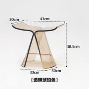 Transparent Acrylic Sculptural Low Stool