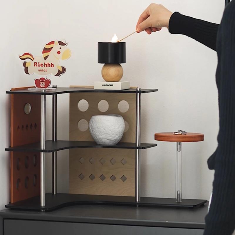 Wooden Corner Cup & Coffee Rack