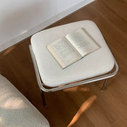 Upholstered Makeup Stool with Metal Frame