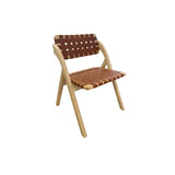 Wood framework and Brown leather