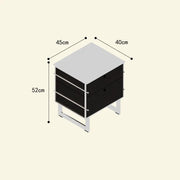 Bauhaus Stainless Steel Two-Drawer Bedside Cabinet