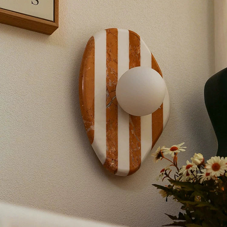 Natural Marble Wall Lamp – Organic Stone Sconce GQ17