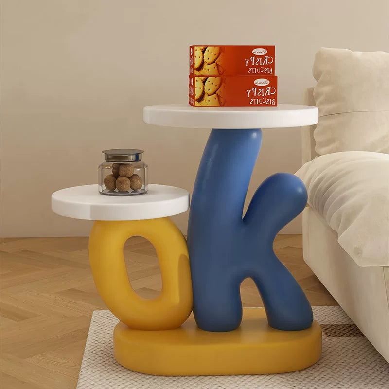 OK Resin Two-Tier Side Table
