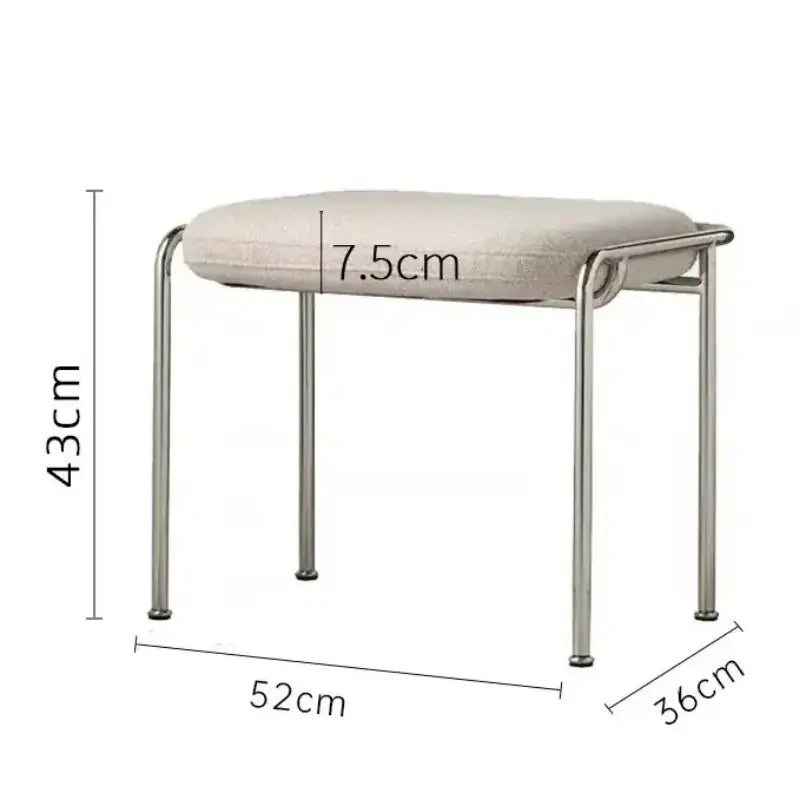 Upholstered Makeup Stool with Metal Frame