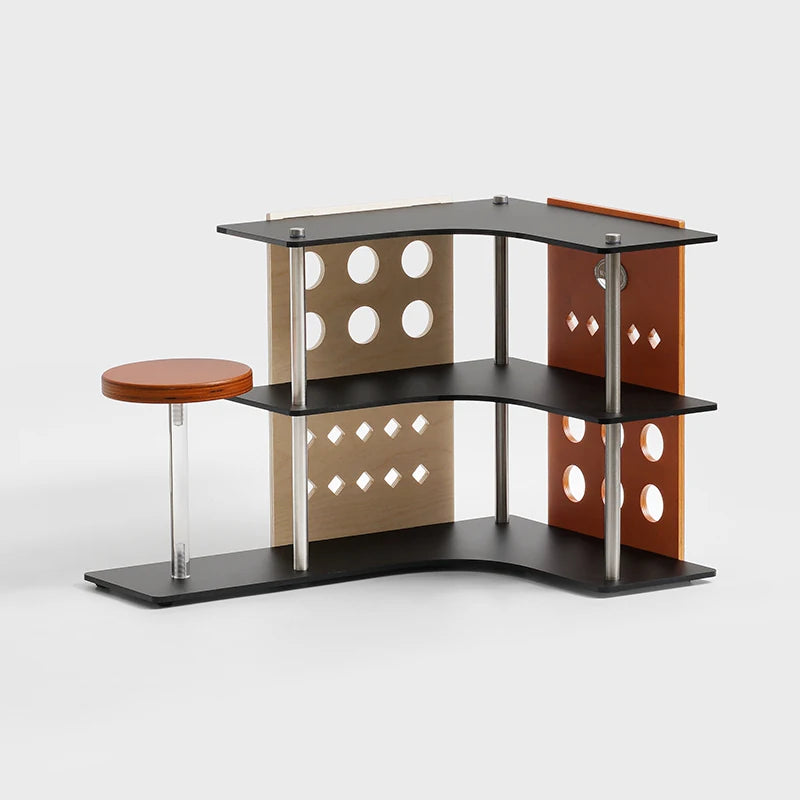 Wooden Corner Cup & Coffee Rack
