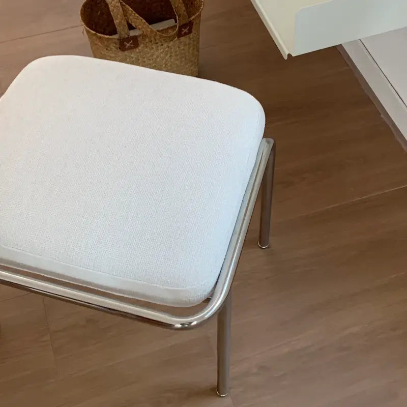 Upholstered Makeup Stool with Metal Frame