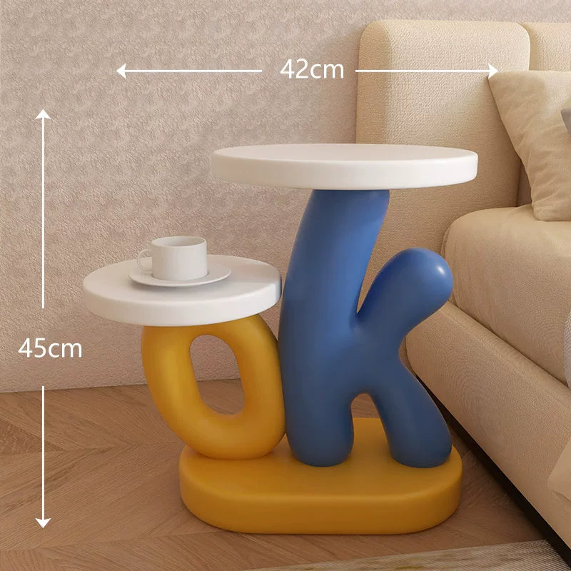 OK Resin Two-Tier Side Table