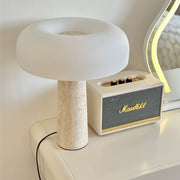 Nordic Travertine & Glass Mushroom Table Lamp-GQ18