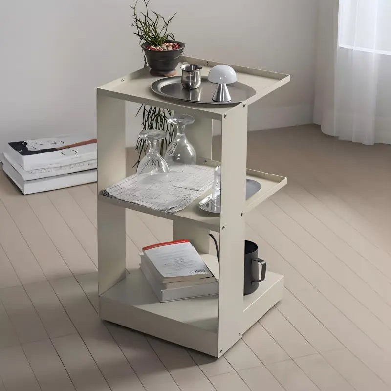 3-Tier Iron Snack Storage Cart with Wheels
