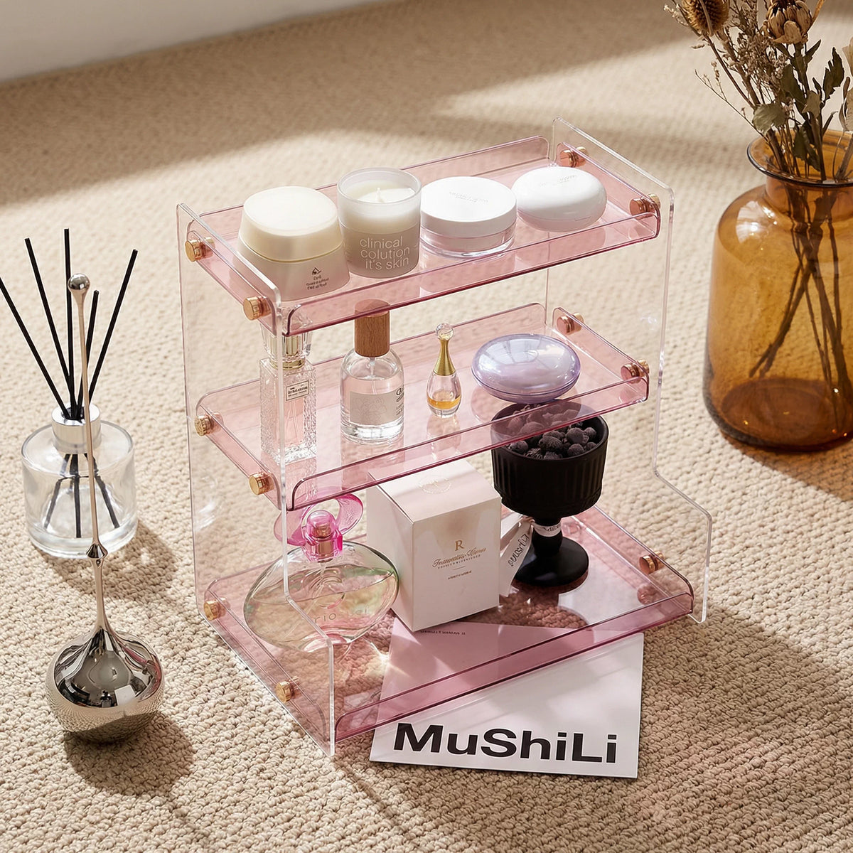 Acrylic Tiered Cup & Vanity Storage Rack