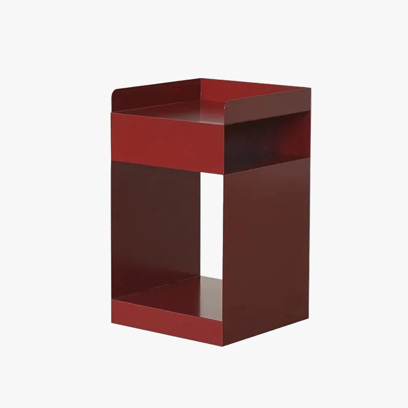 MOMO Carbon Steel Side Cabinet | Lipped Top + Open Shelf | 3 Colors - alternate view 2