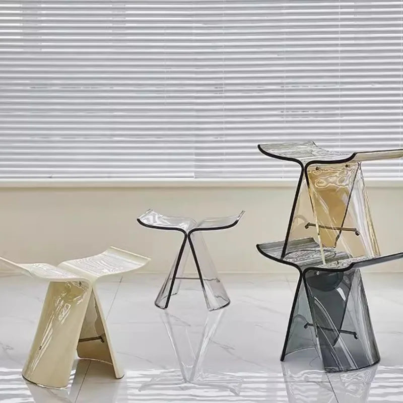 MOMO Butterfly Stool | Transparent Acrylic Sculptural Low Stool | Danish Design-Inspired Accent Seat - alternate view 4