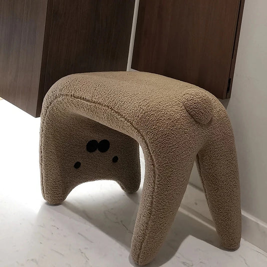MOMO Cat Stool | Sculptural Boucle Shoe-Changing Bench for Entryway - alternate view 6