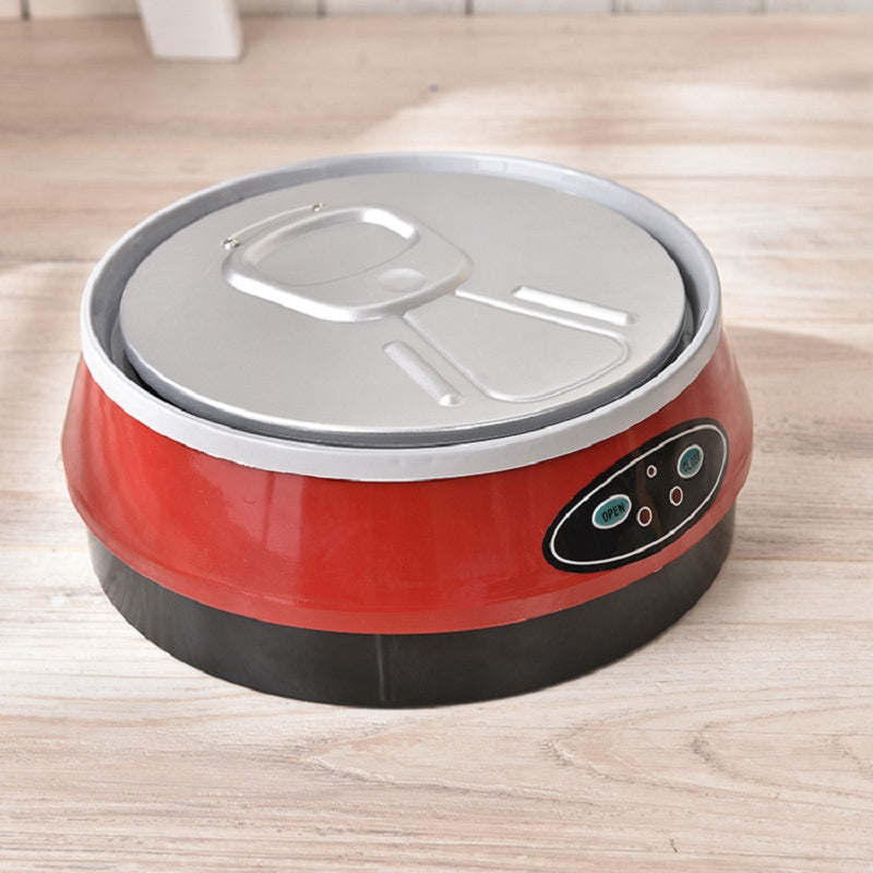 MOMO Smart Sensor Trash Can | Soda Can-Inspired Round Stainless Steel Automatic Bin — 10L - alternate view 3