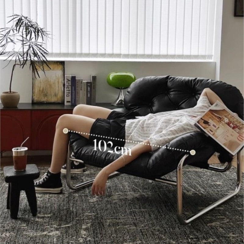 MOMO Single Sofa | Deep-Tufted Lounge Chair with Ottoman | Low-Profile Armchair Set