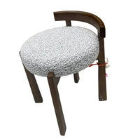 MOMO Solid Wood Vanity Stool | Walnut Frame & Lamb Velvet Seat | Bedroom & Entryway - alternate view 9
