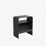 MOMO Arch-Form Iron Side Table | U-Shape Rounded Corner End Table with Open Storage Shelf - alternate view 2