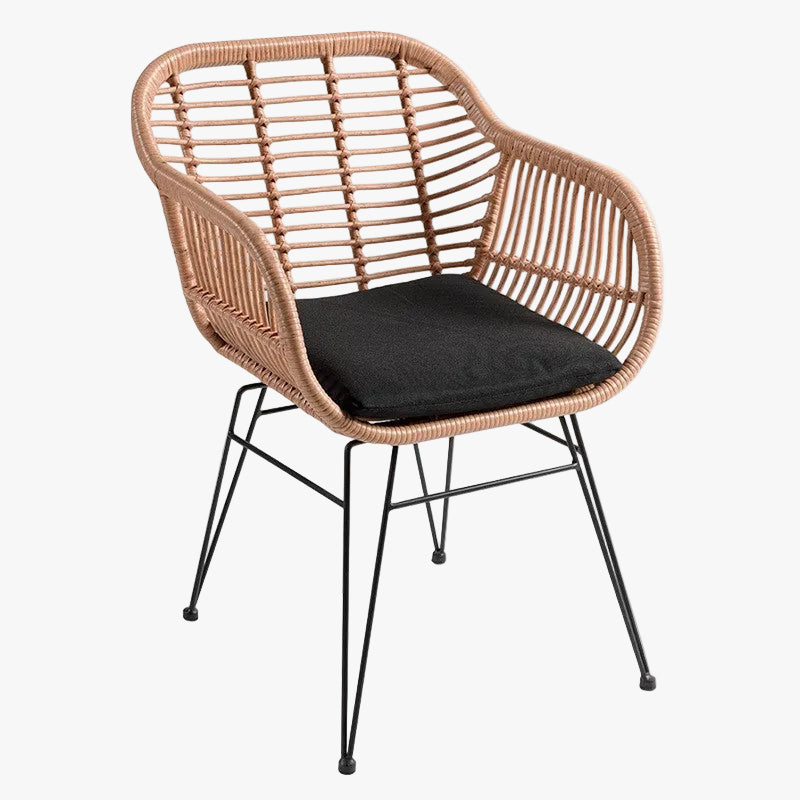 MOMO Rattan Outdoor Chair | PE Rattan & Iron Frame | Patio Balcony Leisure Armchair - alternate view 2