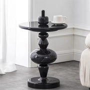 MOMO Danish Tea Table | Turned Column Sculptural Side Table | Round Top Accent Table - alternate view 9