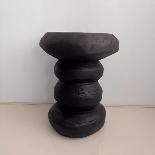 MOMO Solid Wood Stool | Natural Root Carving & Wabi-Sabi Design - alternate view 5