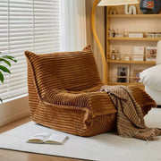 MOMO Caterpillar Sofa | Corduroy Floor Lounge Chair with Ottoman | Lazy Sofa Bed