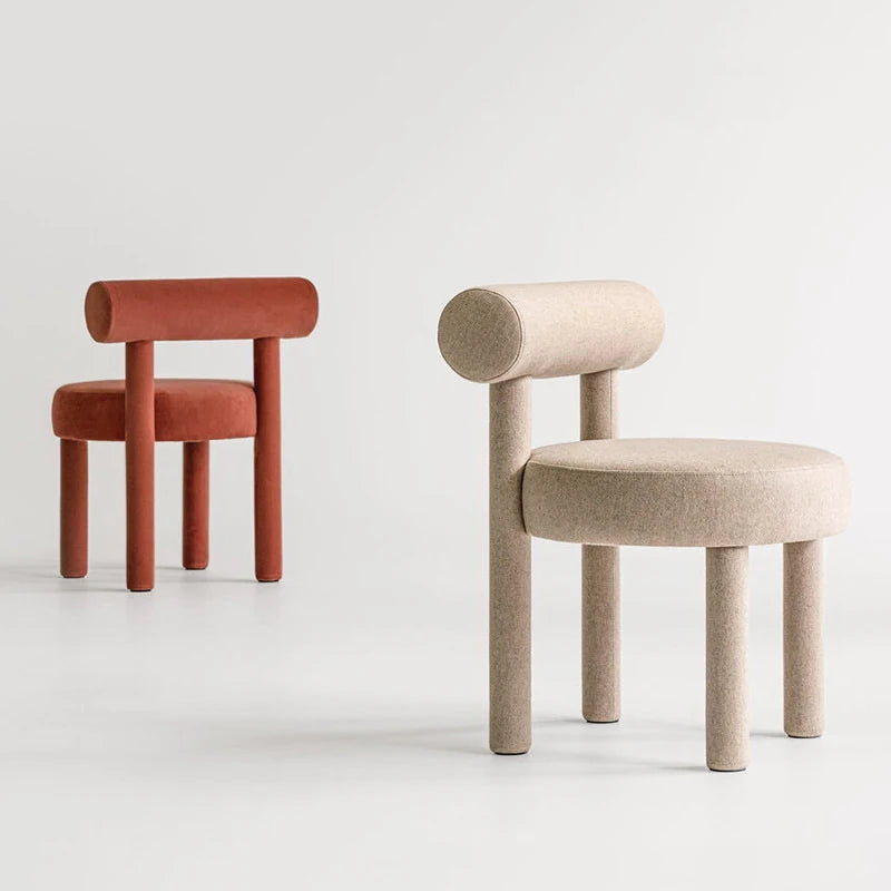 MOMO Nordic Designer Dining Chair | Round Upholstered Seat | Metal Frame - alternate view 4
