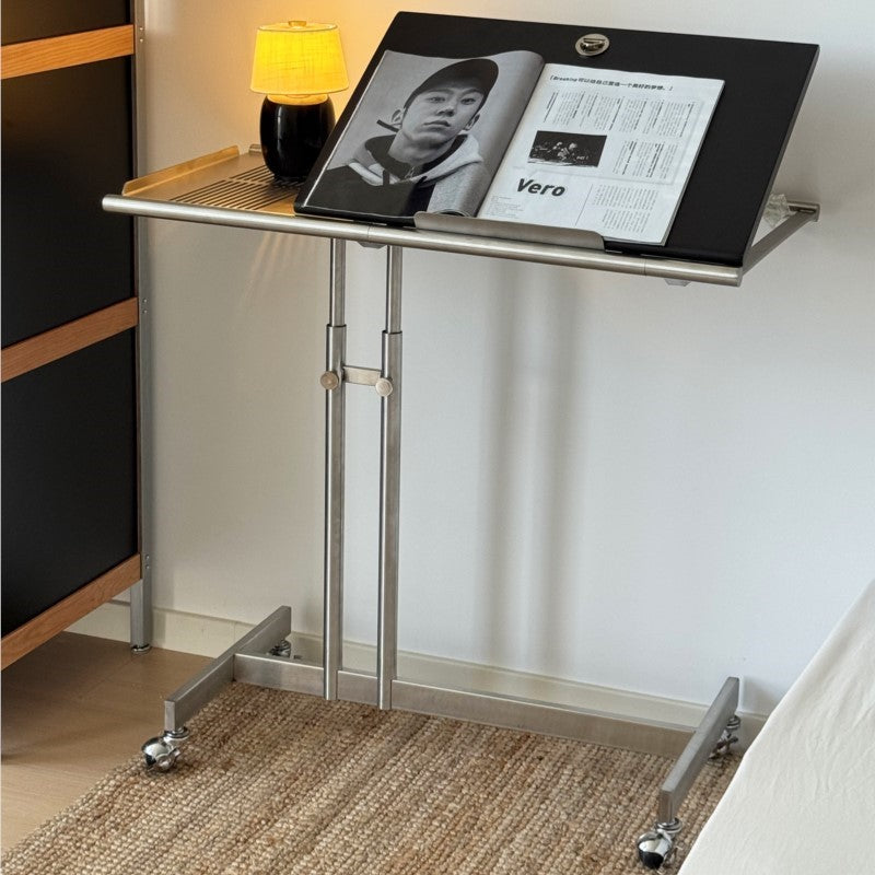 MOMO Lifting Side Table | Height-Adjustable & Tilt-Top | Rolling Laptop & Reading Stand - alternate view 6