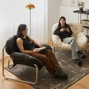 MOMO Single Sofa | Deep-Tufted Lounge Chair with Ottoman | Low-Profile Armchair Set - alternate view 4