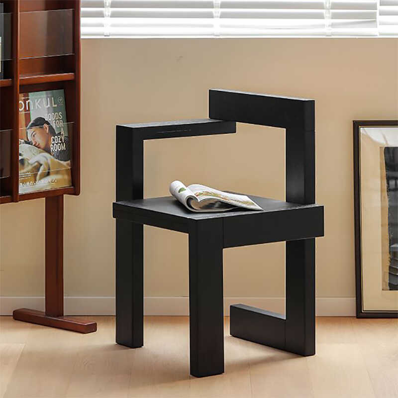 MOMO Solid Wood Chair | Bauhaus Block Armchair | Solid Oak Dining & Accent Chair - alternate view 4