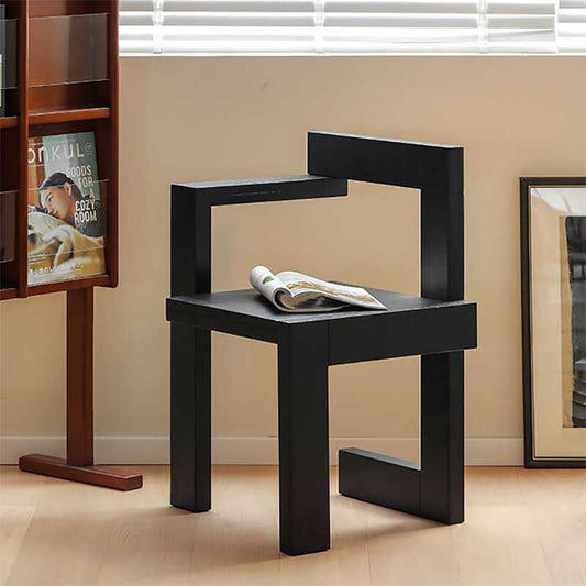 MOMO Solid Wood Chair | Bauhaus Block Armchair | Solid Oak Dining & Accent Chair - alternate view 4
