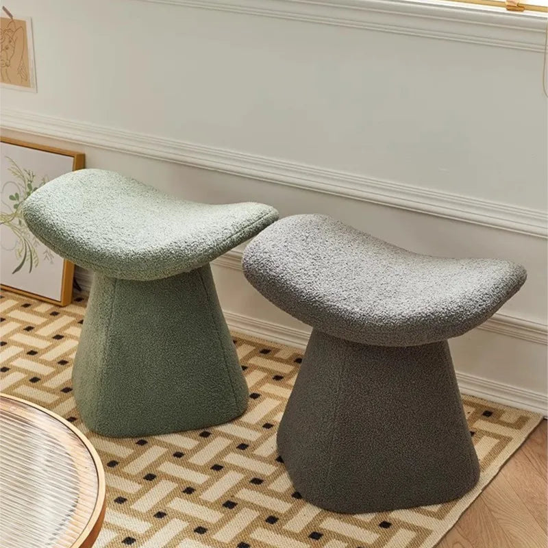 MOMO Mushroom Stool | Bouclé Upholstered Accent Stool | Footrest & Shoe-Changing Bench - alternate view 4