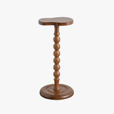 MOMO Bobbin-Turned Solid Wood Side Table | Peanut Top & Round Base - alternate view 2