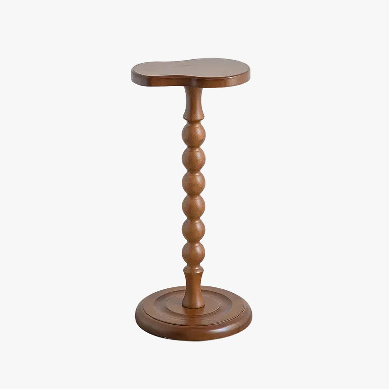 MOMO Bobbin-Turned Solid Wood Side Table | Peanut Top & Round Base - alternate view 2