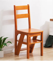 MOMO Solid Wood Ladder Chair | Folding 2-in-1 Step Stool & Dining Chair - alternate view 3