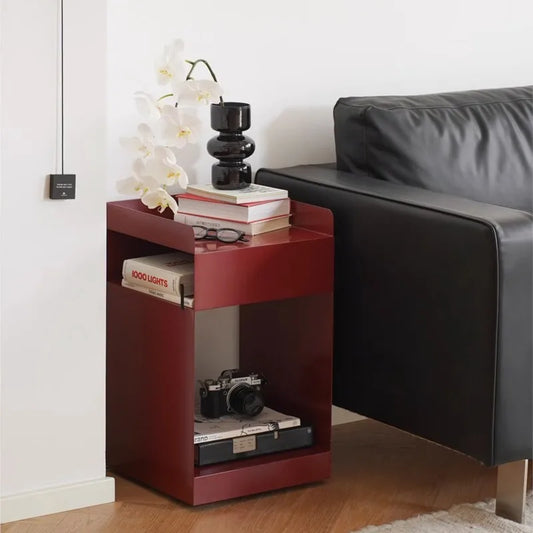 MOMO Carbon Steel Side Cabinet | Lipped Top + Open Shelf | 3 Colors - alternate view 4