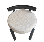 MOMO Solid Wood Vanity Stool | Walnut Frame & Lamb Velvet Seat | Bedroom & Entryway - alternate view 10