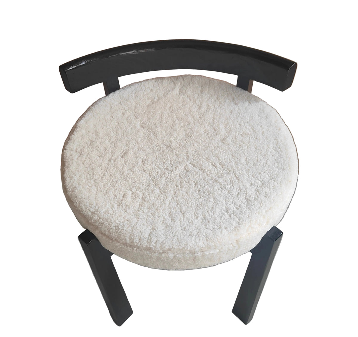 MOMO Solid Wood Vanity Stool | Walnut Frame & Lamb Velvet Seat | Bedroom & Entryway - alternate view 10