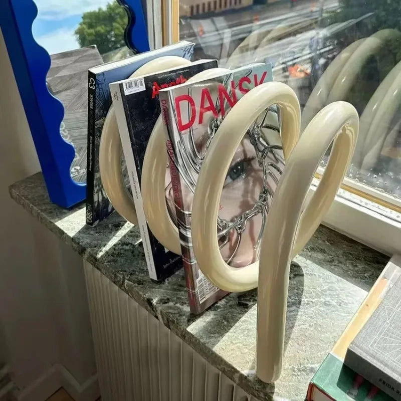 MOMO Metal Book Shelf | Spiral Coil Desktop Organizer | Multi-Color Book Stand - alternate view 3