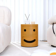 MOMO Smiley Face Storage Cabinet | Round Plastic Bedside Table for Kids | Children's Bedroom Organizer - alternate view 5