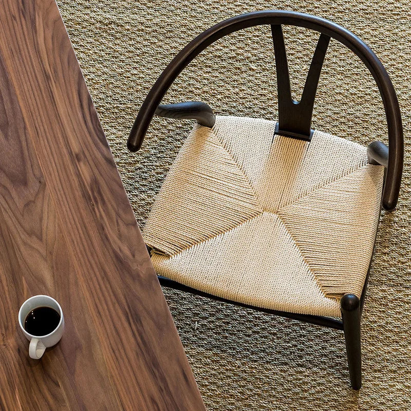 MOMO Solid Wood Rattan Y Chair | Wishbone Dining Chair | Handwoven Seat - alternate view 5