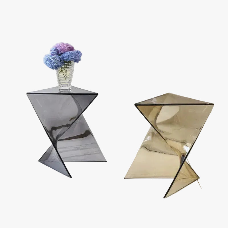 MOMO Geometric Acrylic Side Table | Transparent Sculptural Form | 5 Styles - alternate view 2